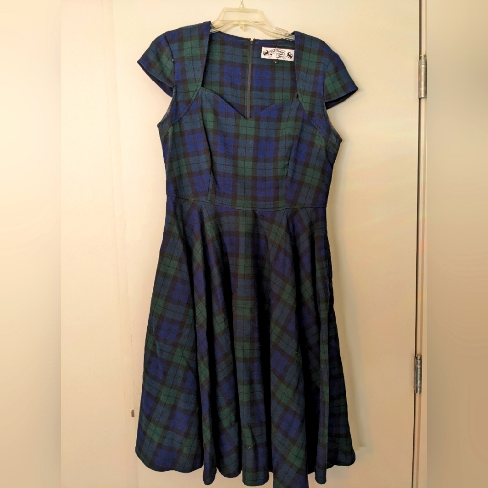 Hellbunny Cap sleeve dress, plaid